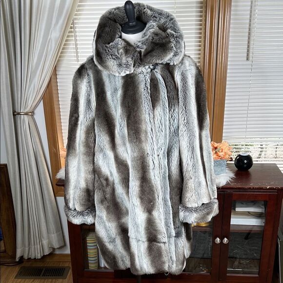 Vintage Tissavel of France Faux Fur Jacket Size 1X - Picture 1 of 10